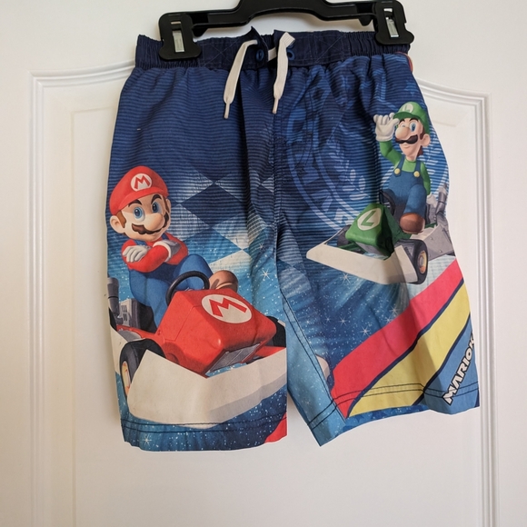 Kids Swim Shorts - Blue Mario Kart Size 7 - Picture 2 of 7